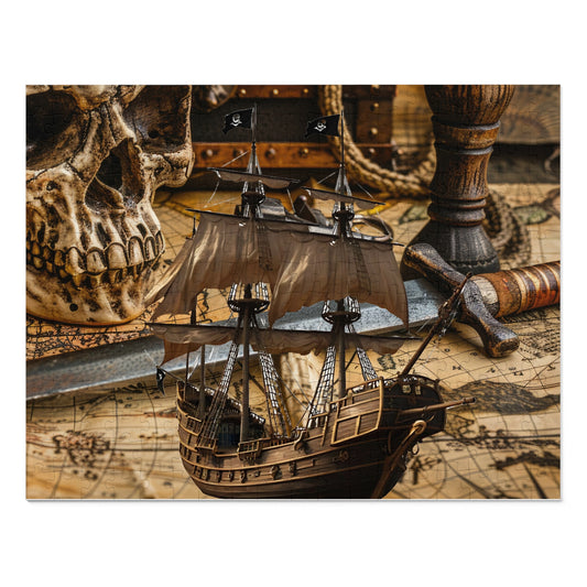 Nautical Adventure Jigsaw Puzzle, Pirate Ship Puzzle, Vintage Puzzle, Gift for Puzzle Lovers, Family Game Night Activity