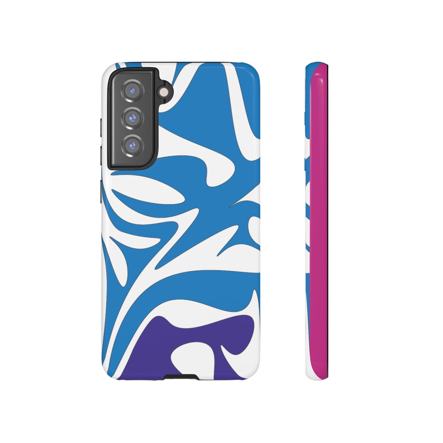 Stylish Tough Phone Case - Blue Abstract Design