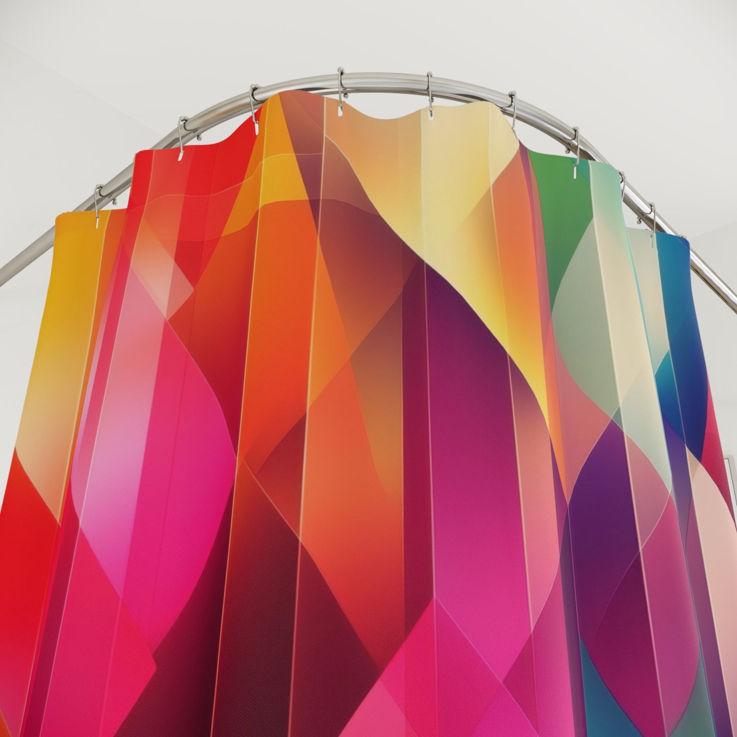Vibrant Geometric Shower Curtain | Modern Bathroom Decor