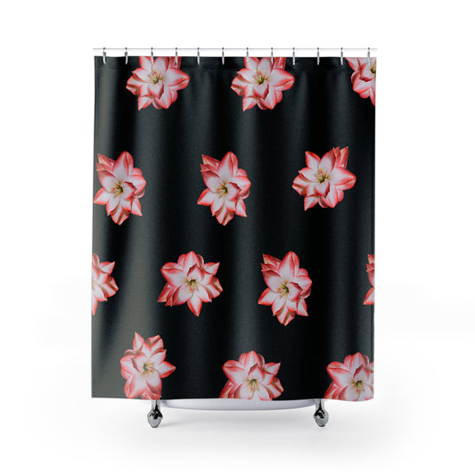 Floral Black Shower Curtain - Elegant Bathroom Decor