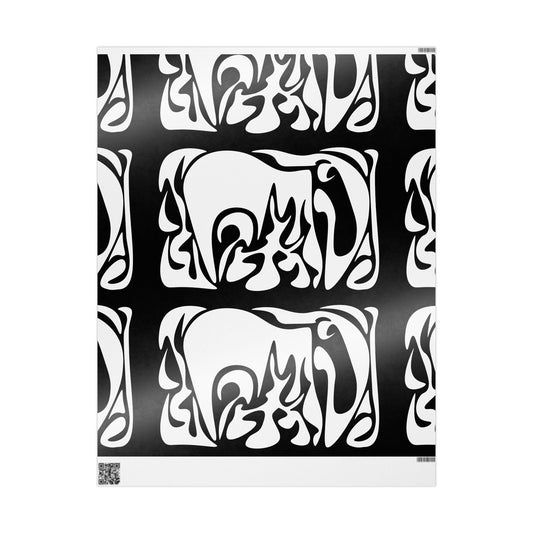 Modern Abstract Wrapping Paper Roll - Unique Black & White Design for Gifts and Celebrations