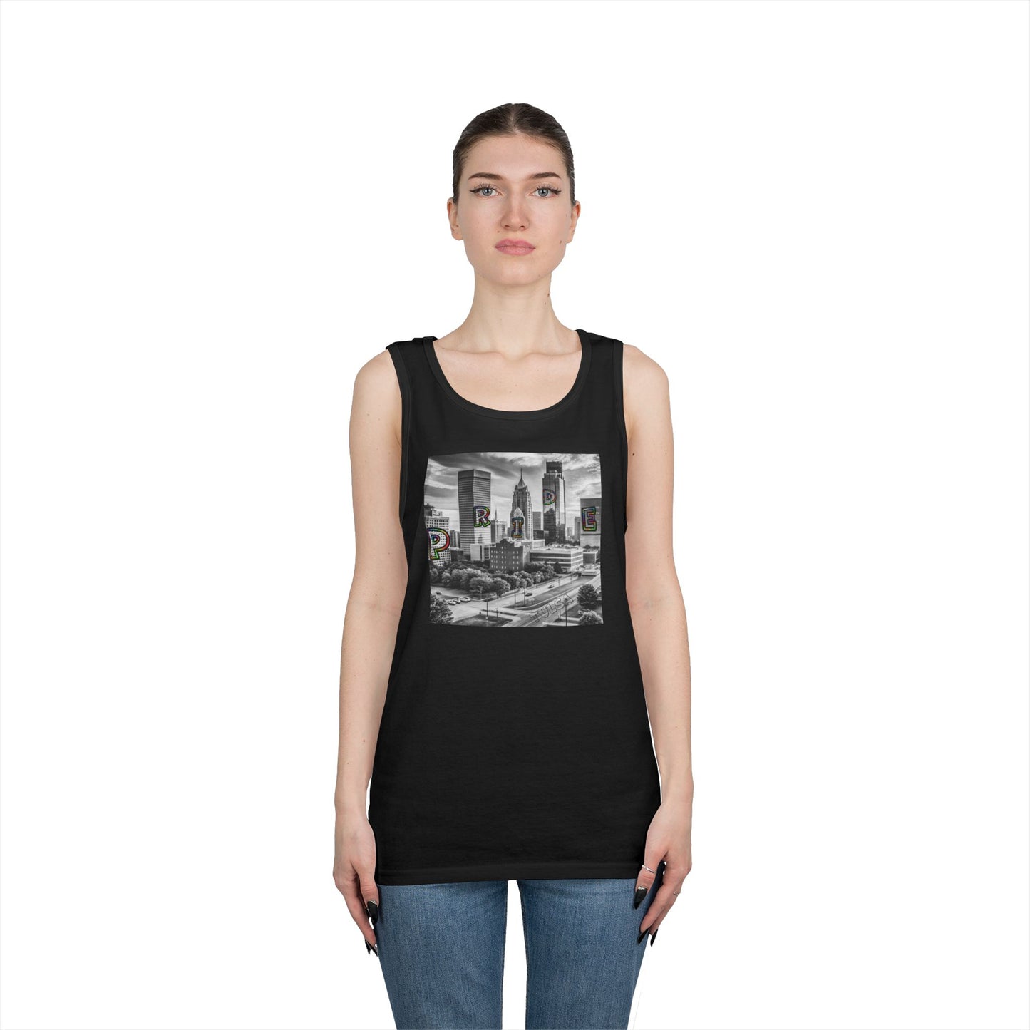Tulsa Pride Skyline Unisex Tank Top, Graphic Apparel, Summer Wear, Casual Clothing, Gift for City Lovers