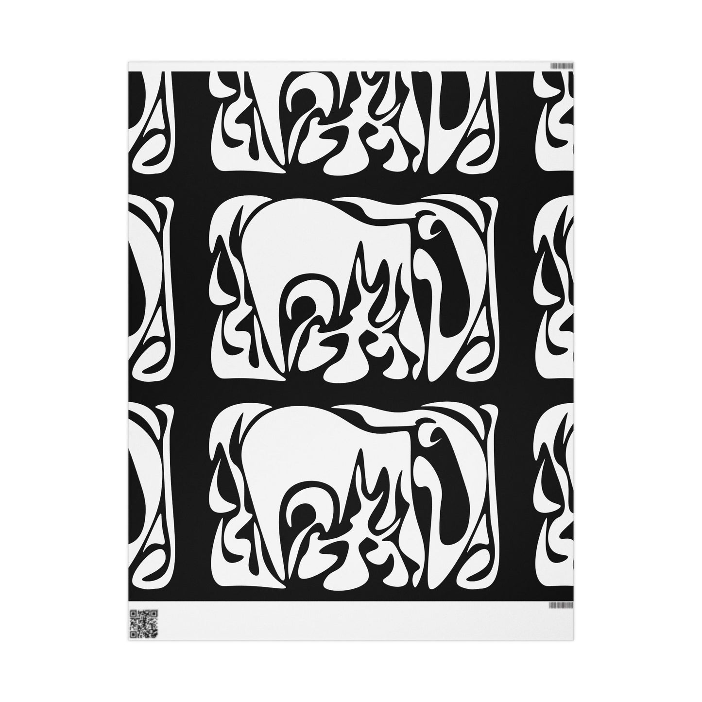 Modern Abstract Wrapping Paper Roll - Unique Black & White Design for Gifts and Celebrations