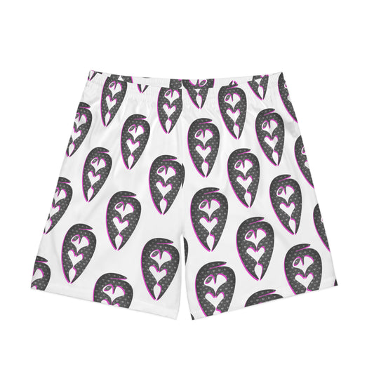 Men's Elastic Beach Shorts with Heart Design - Perfect for Summer Fun!