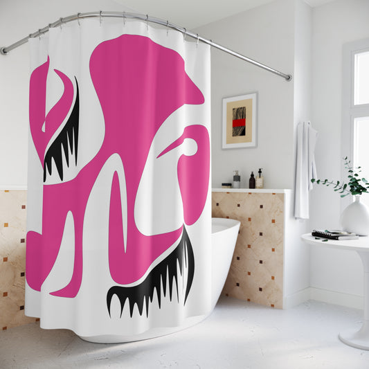 Modern Abstract Pink Shower Curtain - Stylish Bathroom Decor