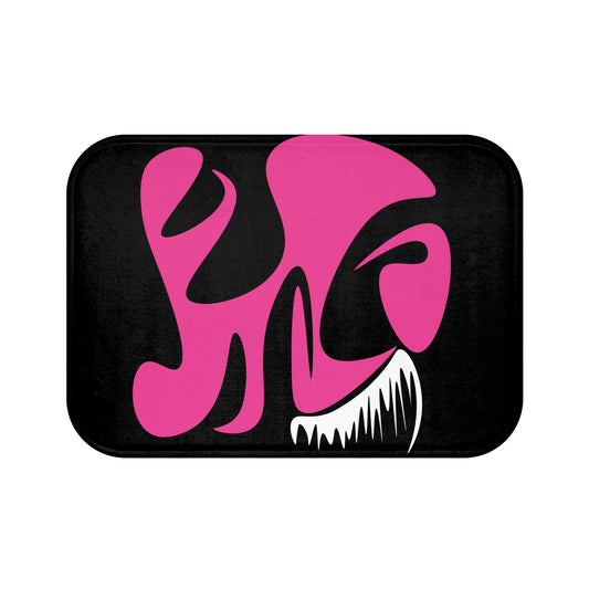 Bold Pink Abstract Bath Mat - Modern Bathroom Decor