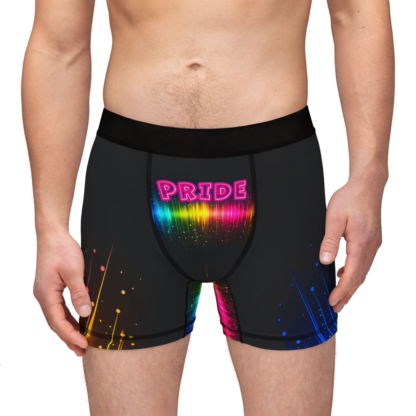 Pride Celebration Men's Boxers, LGBTQ Boxers, Colorful AOP Underwear, Festival Apparel, Comfortable Daily Wear, Gay Pride Gifts