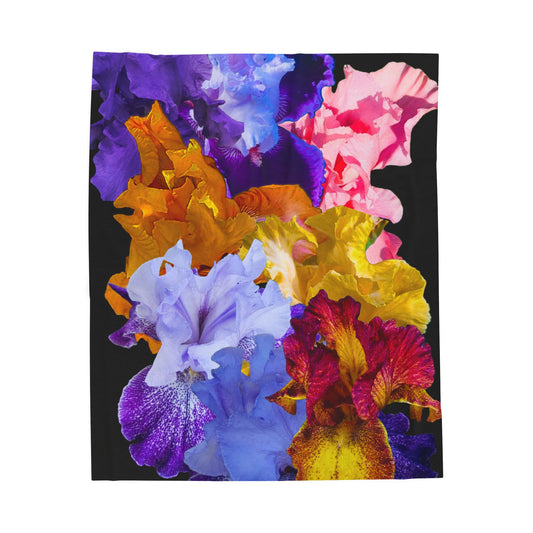 Vibrant Floral Velveteen Plush Blanket - Cozy Comfort for Home Decor
