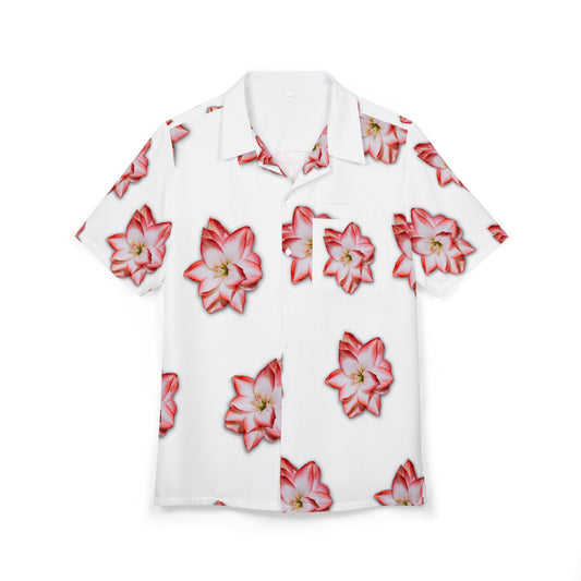 Tropical Floral Unisex Hawaiian Button-Down Shirt - Perfect for Summer Celebrations