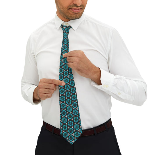 Turquoise Pattern Necktie - Stylish Accessory for Men