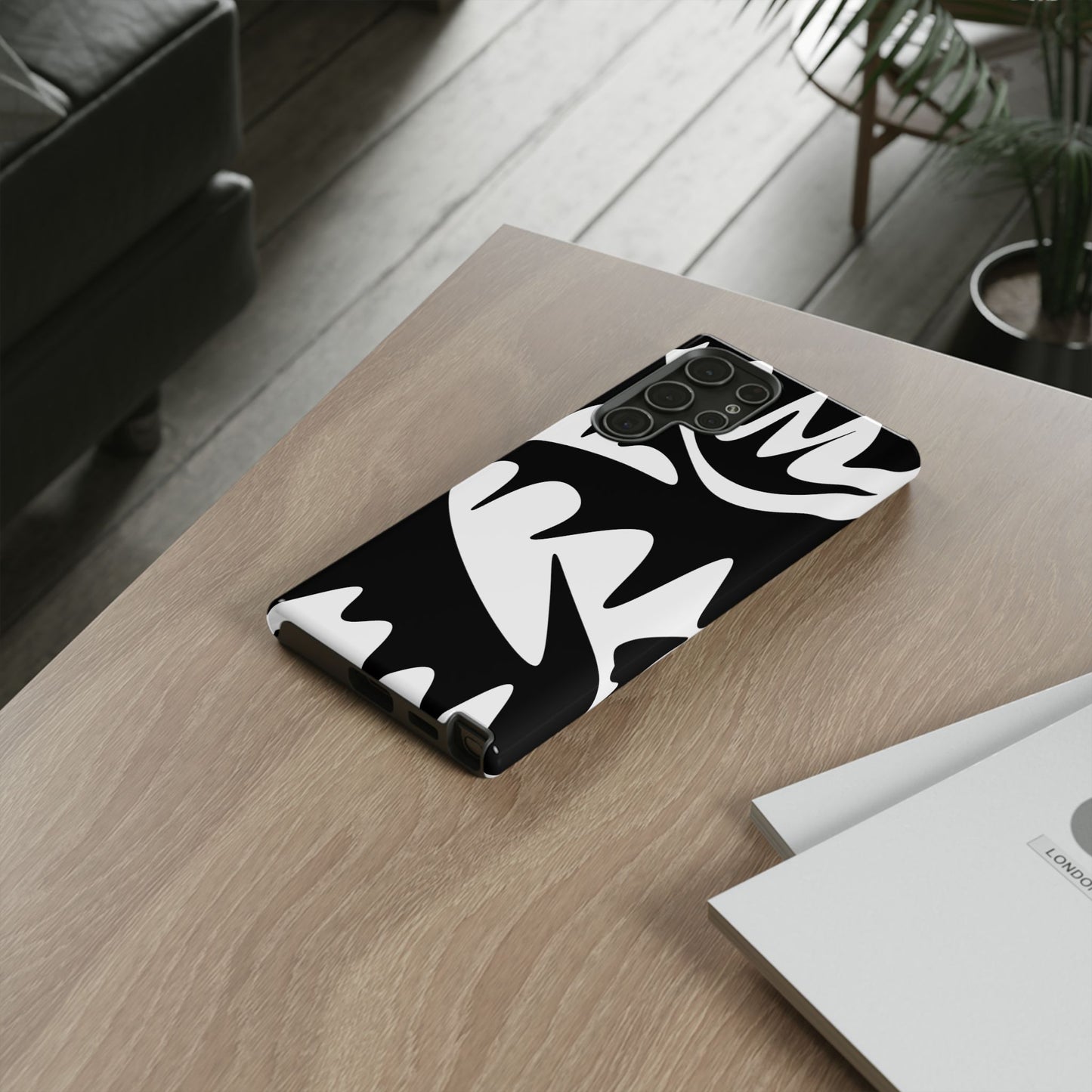 Tough Cases: Bold Black & White Monster Design Phone Case for Trendsetters