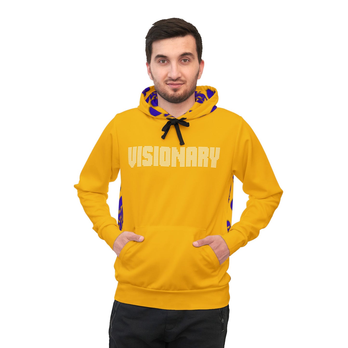 Visionary Athletic Hoodie in Vibrant Yellow and Purple