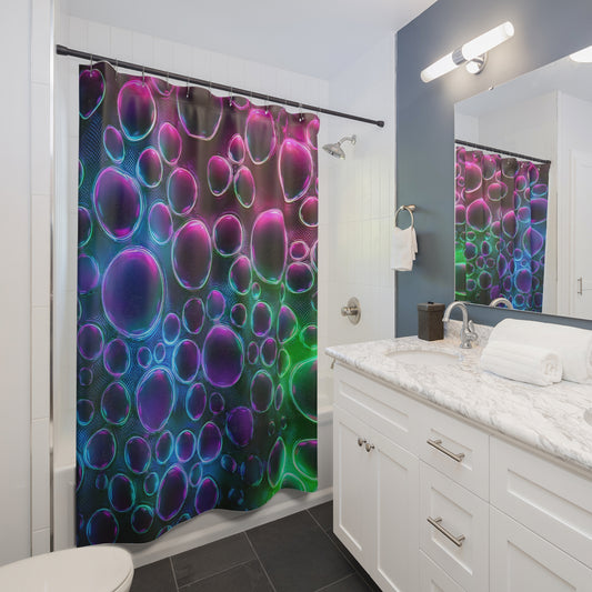 Vibrant Bubble Shower Curtains, Colorful Bathroom Decor, Abstract Shower Drapes, Modern Home Accessories, Gift for Her