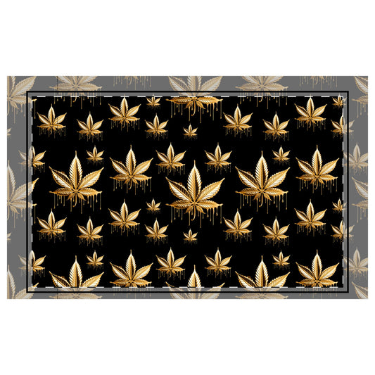 Gold Cannabis Microfiber Pillowcase, Cannabis Décor, Cozy Bedroom Accent, Gifts for Stoners, Unique Home Textile