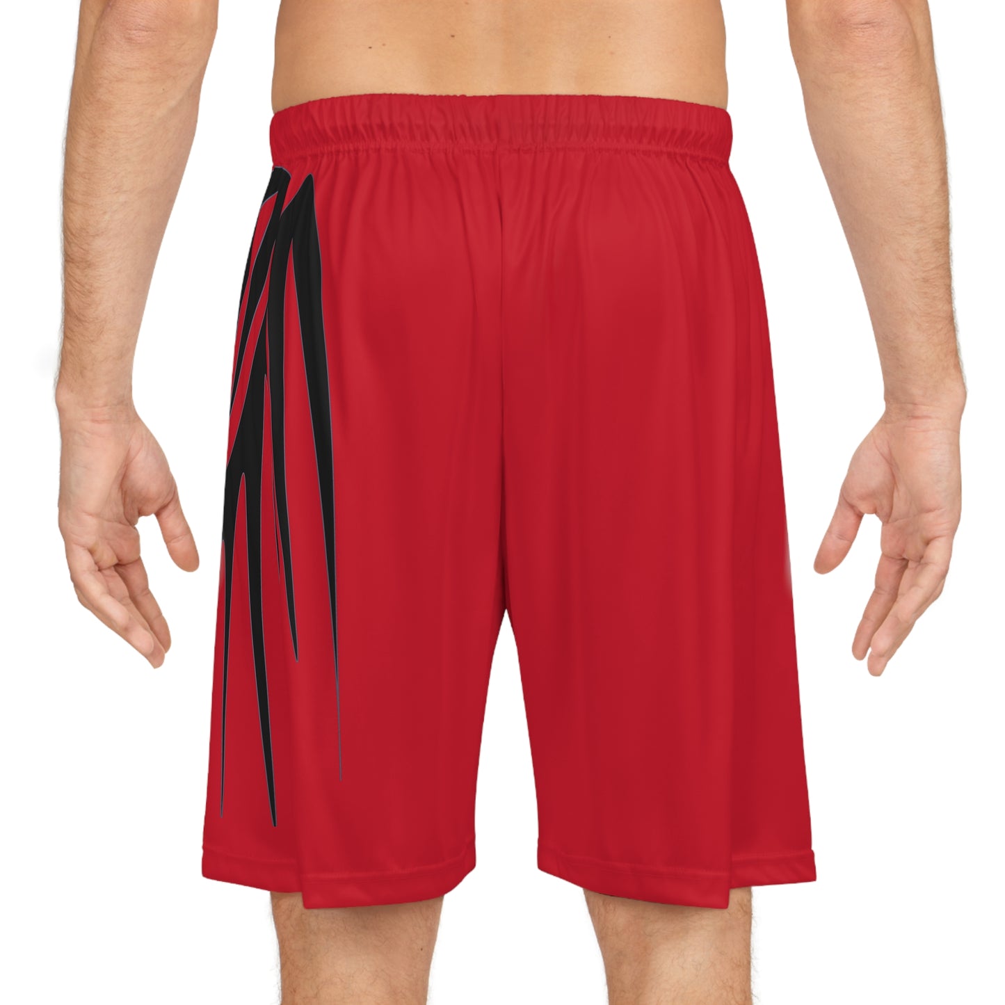 Dynamic Red Basketball Shorts with Striking Black Design