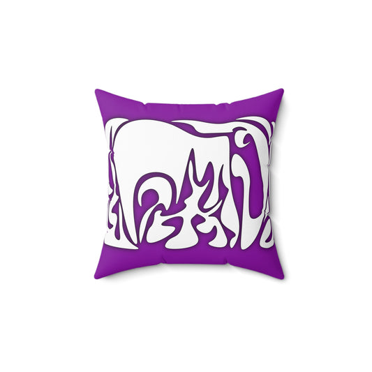 Whimsical Elephant Design Purple Throw Pillow | Cozy Home Decor