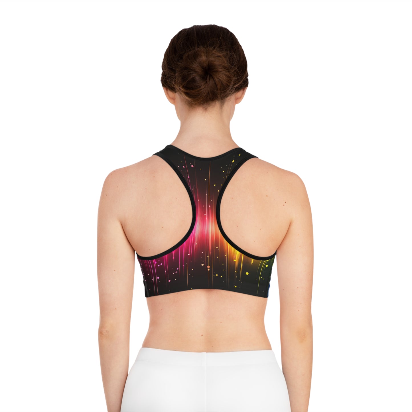 Vibrant Rainbow Sports Bra, OKLAHOMO Print, Activewear for Festivals, Workout Gear, LGBTQ+ Pride Apparel, Gift for Fitness Enthusiasts