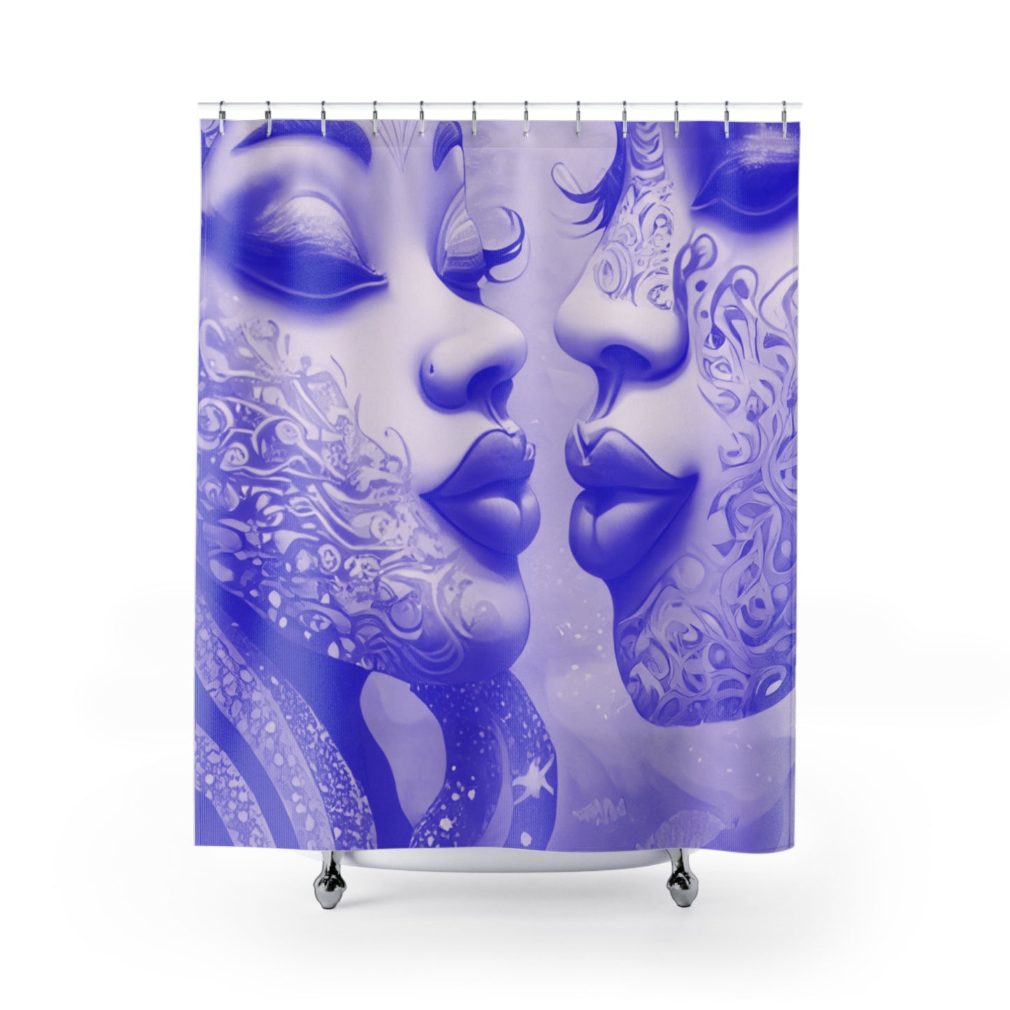 Elegant Couples Shower Curtain - Artistic Purple Design for Modern Bathrooms