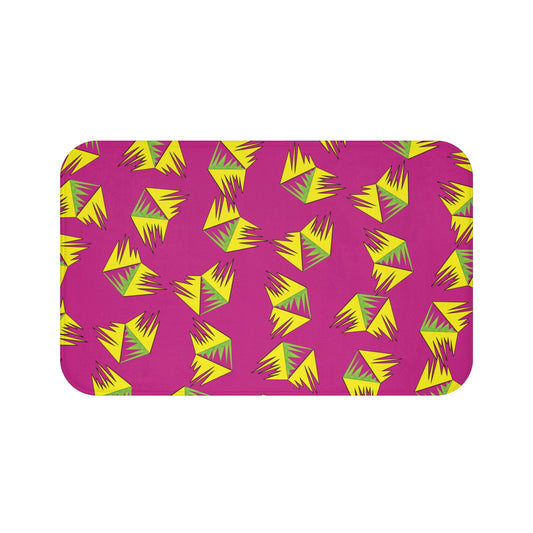 Vibrant Geometric Bath Mat - Colorful Comfort for Your Bathroom