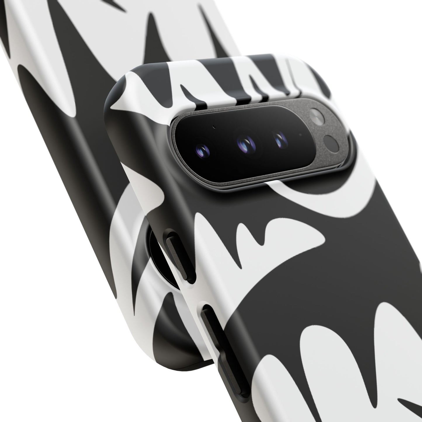 Tough Cases: Bold Black & White Monster Design Phone Case for Trendsetters
