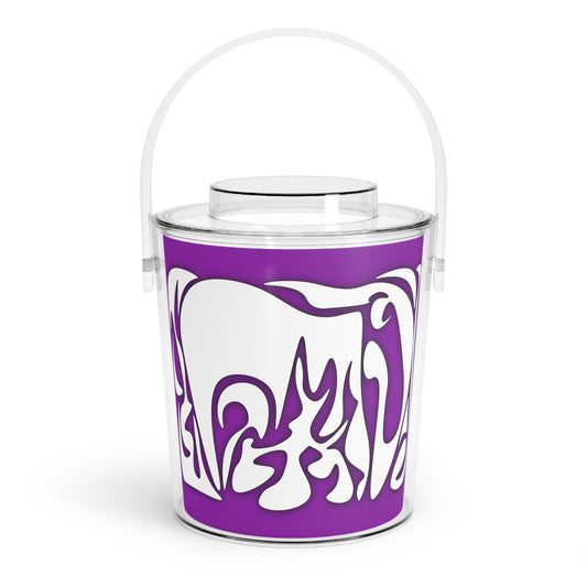 Stylish Purple Ice Bucket with Tongs for Parties and Entertaining