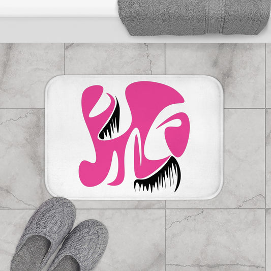 Modern Abstract Pink Bath Mat - Chic Bathroom Decor