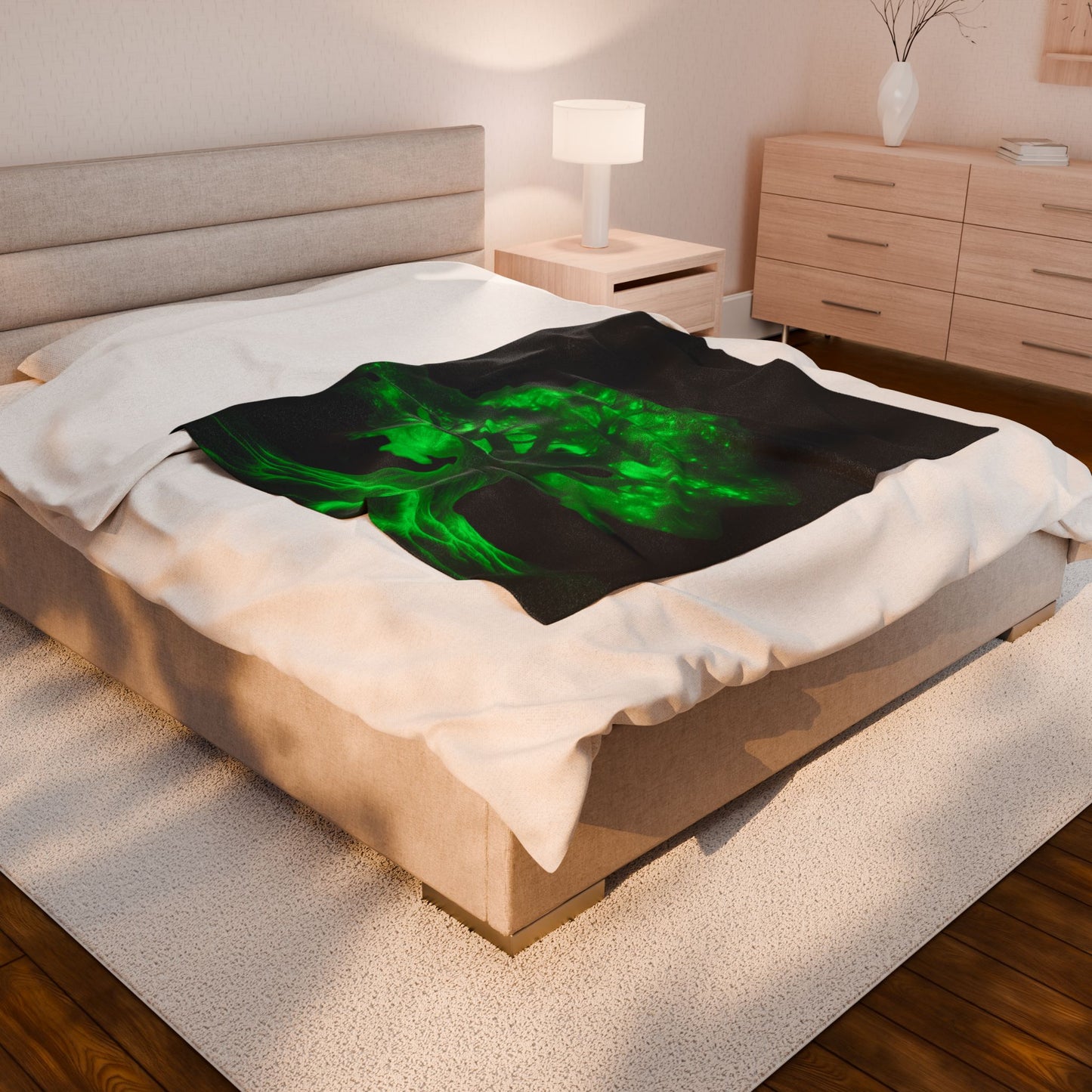 Glow-in-the-Dark Tree Velveteen Plush Blanket - Cozy Home Decor
