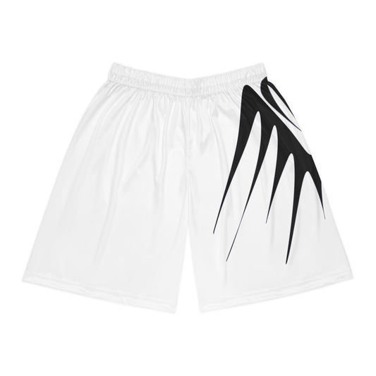 Men's Basketball Shorts with Wing Design - Athletic White Gym Wear