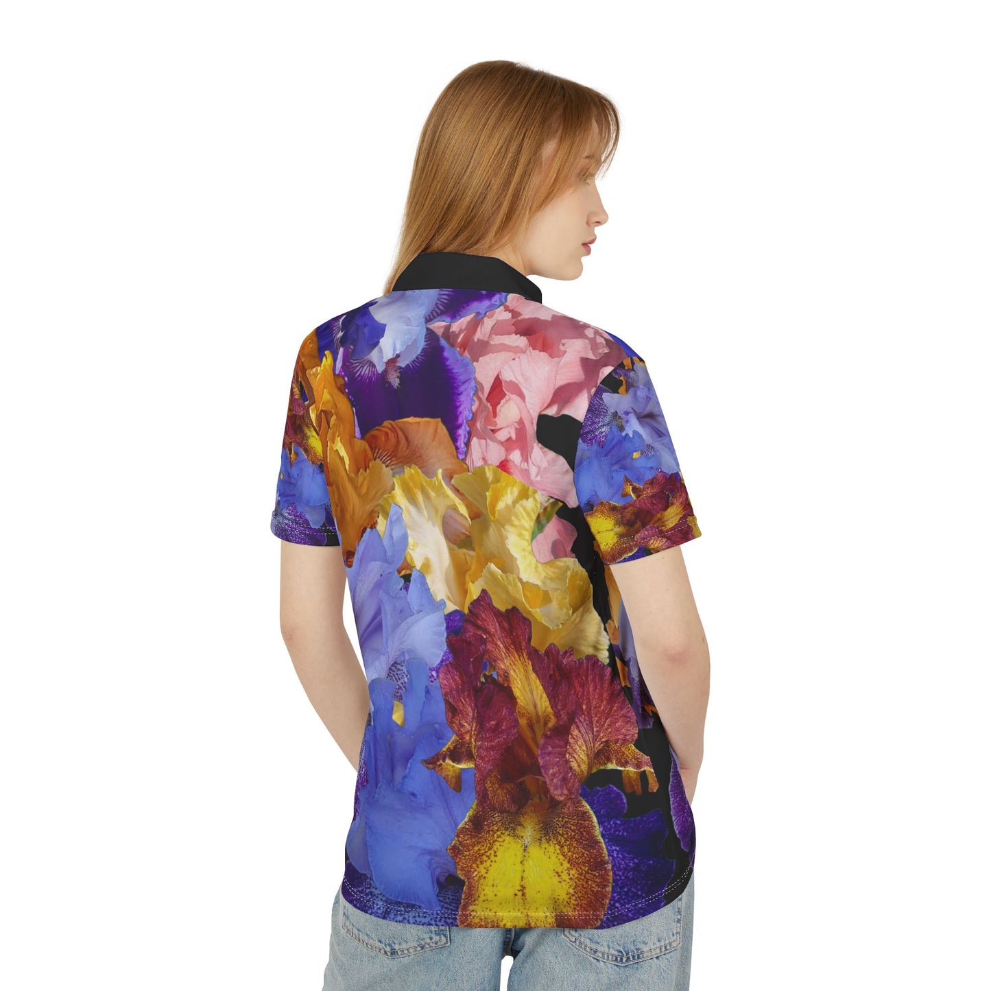 Vibrant Floral Unisex Polo Shirt - Colorful Flower Design for Casual Wear