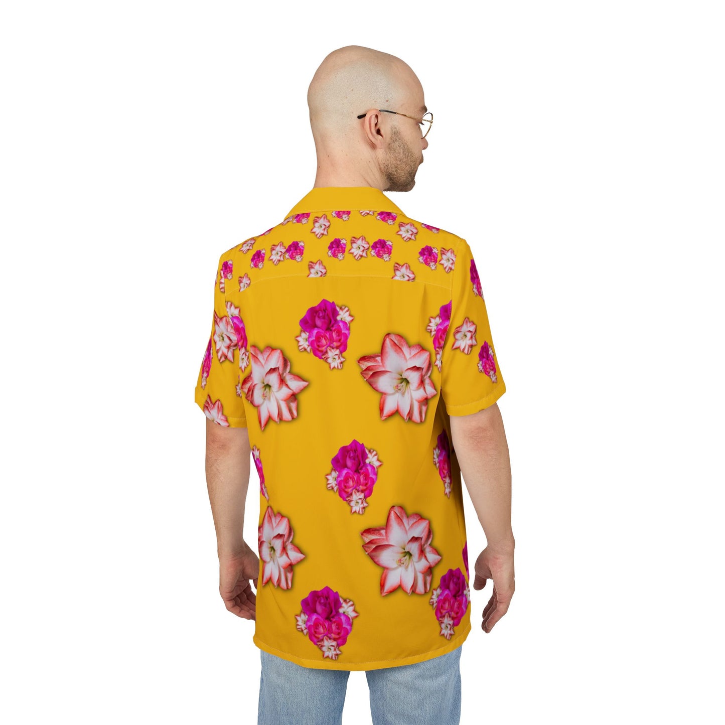 Tropical Floral Unisex Hawaiian Shirt - Bright Yellow Summer Vibes