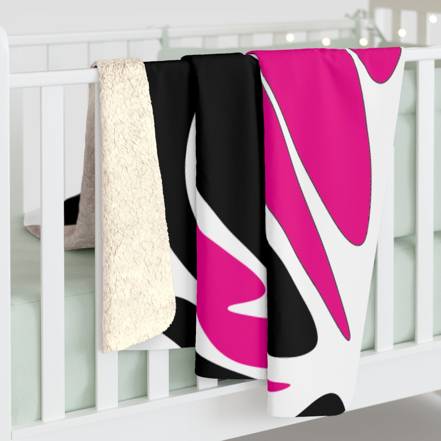 Cozy Sherpa Fleece Blanket with Abstract Design - Perfect Gift for Home Decor Lovers