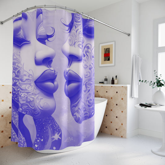 Elegant Couples Shower Curtain - Artistic Purple Design for Modern Bathrooms