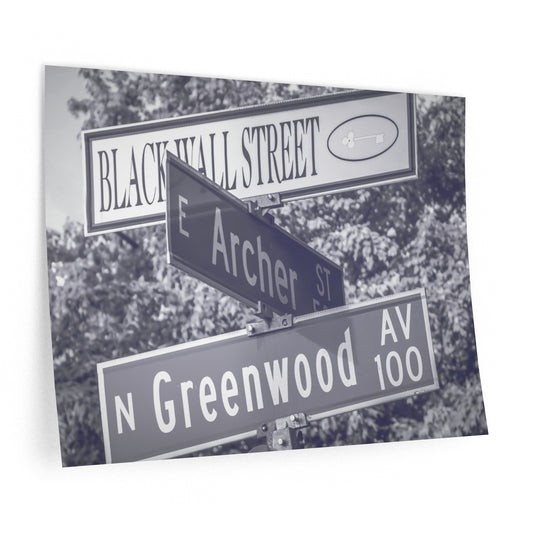 Artistic Wall Decals, Black Wall Street Decor, Urban Home Decor, Inspirational Wall Art, Street Sign Decor, Historical Wall Art
