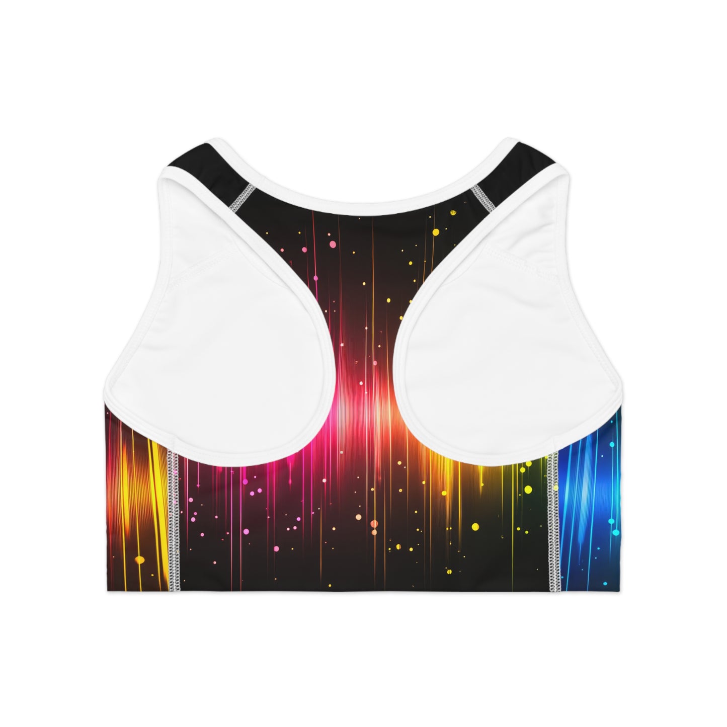 Vibrant Rainbow Sports Bra, OKLAHOMO Print, Activewear for Festivals, Workout Gear, LGBTQ+ Pride Apparel, Gift for Fitness Enthusiasts