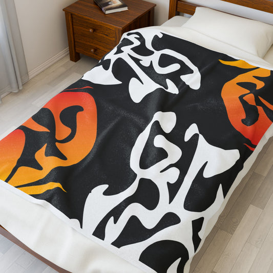 Vibrant Floral Velveteen Plush Blanket - Cozy Decorative Throw for Home & Gifting