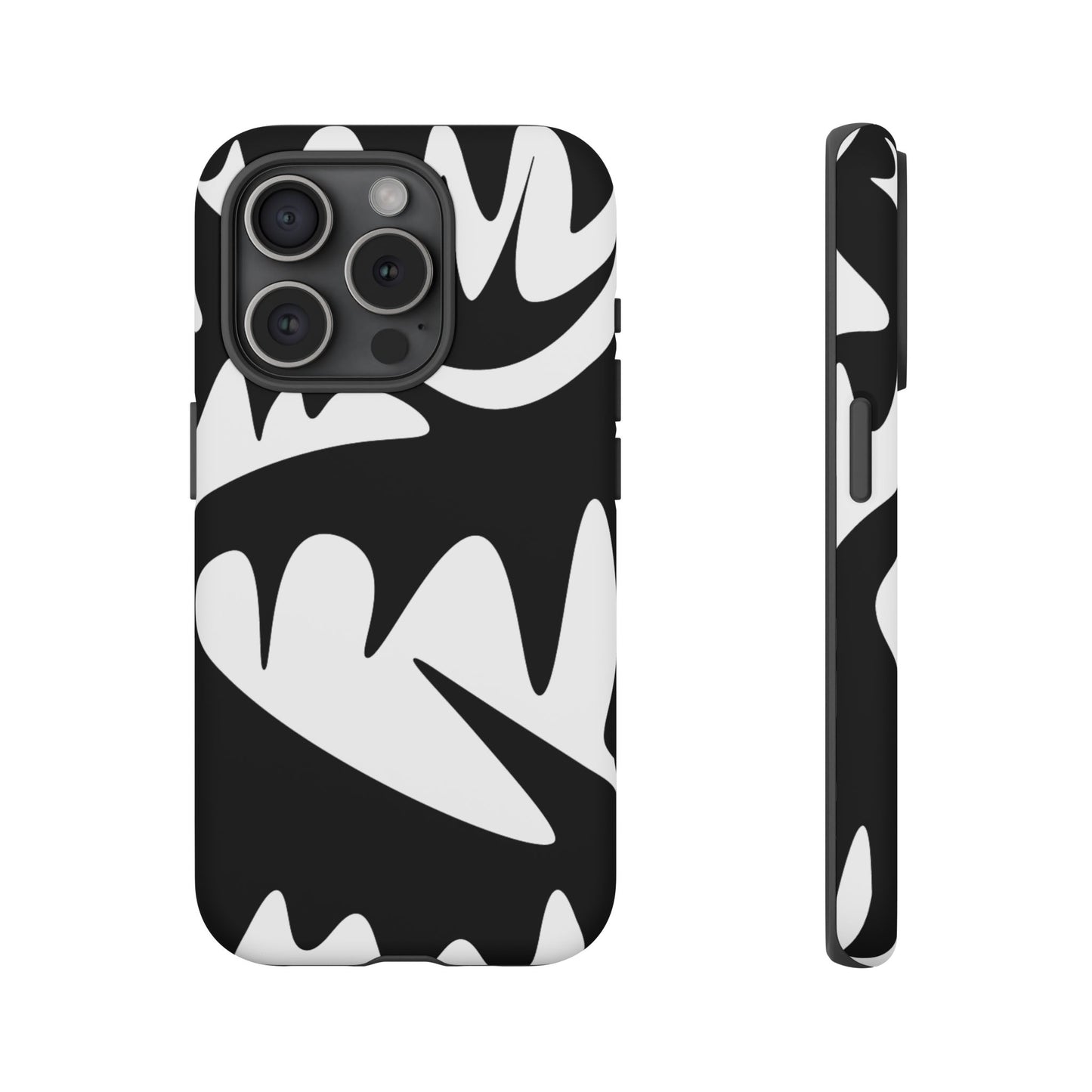 Tough Cases: Bold Black & White Monster Design Phone Case for Trendsetters