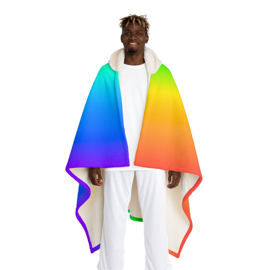 Rainbow Hooded Sherpa Fleece Blanket