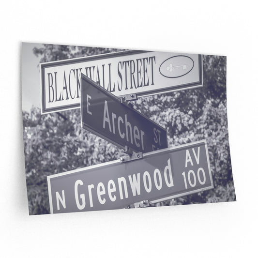 Artistic Wall Decals, Black Wall Street Decor, Urban Home Decor, Inspirational Wall Art, Street Sign Decor, Historical Wall Art