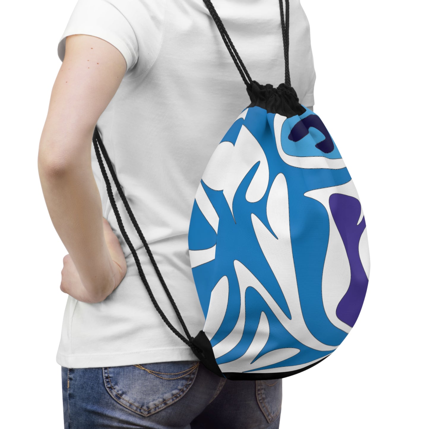 Vibrant Abstract Art Drawstring Bag - Stylish and Functional for Day Trips & Gym