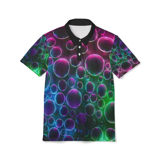 Colorful Bubble Print Unisex Polo Shirt - Perfect for Everyday Style and Celebrations