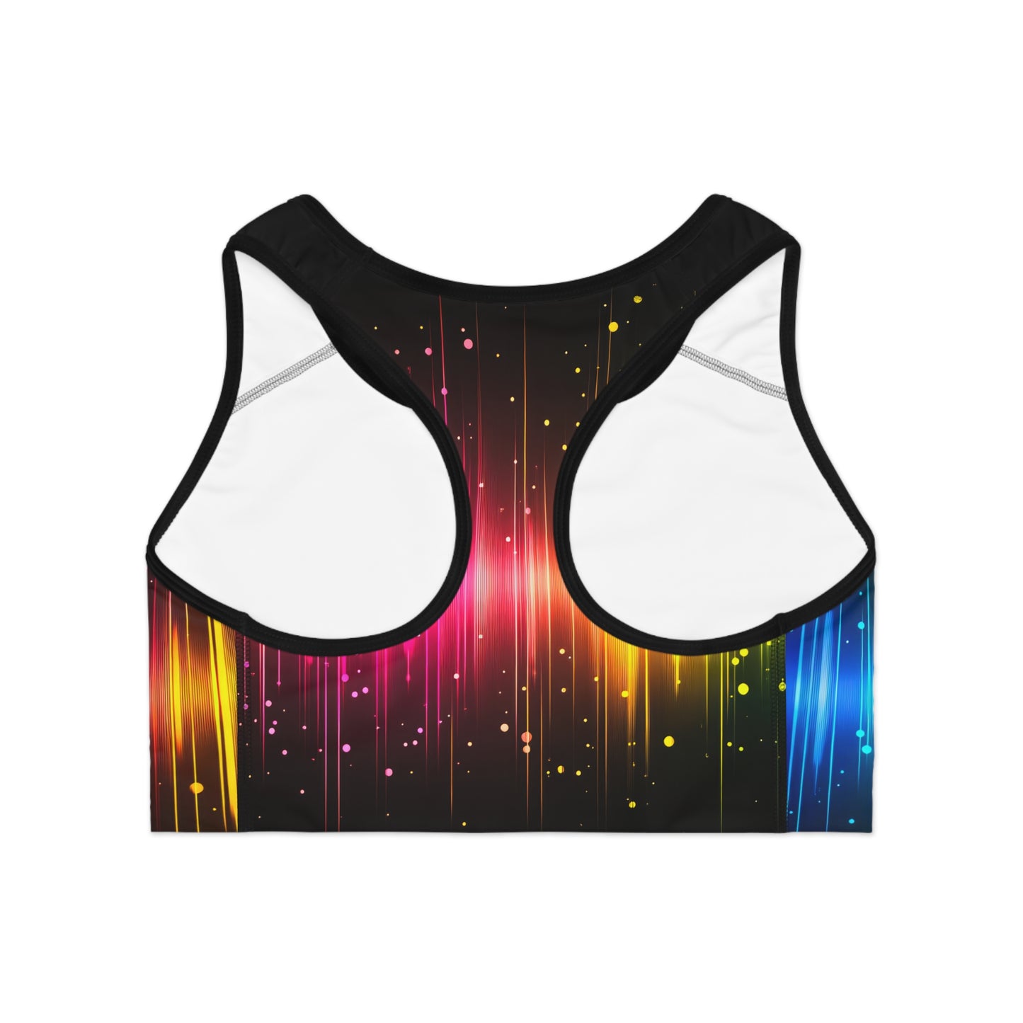Vibrant Rainbow Sports Bra, OKLAHOMO Print, Activewear for Festivals, Workout Gear, LGBTQ+ Pride Apparel, Gift for Fitness Enthusiasts