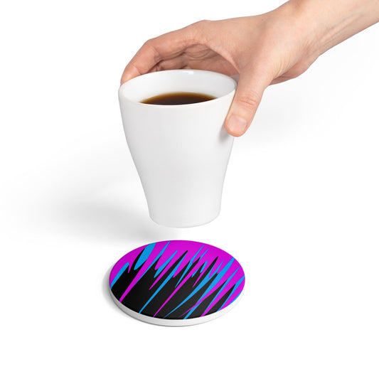 Modern Blue Abstract Ceramic Coaster - Stylish Drinkware Accessory for Home Decor