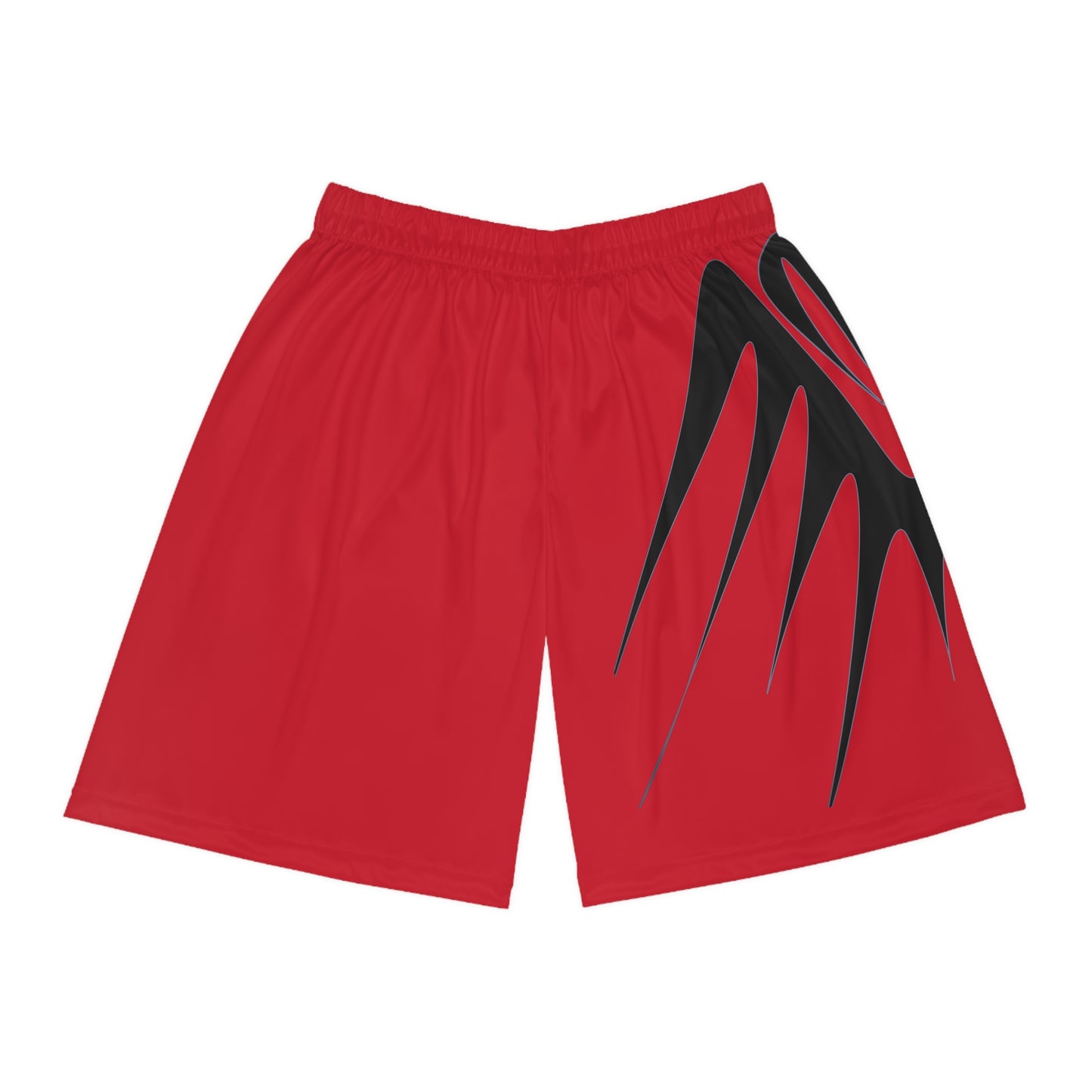 Dynamic Red Basketball Shorts with Striking Black Design