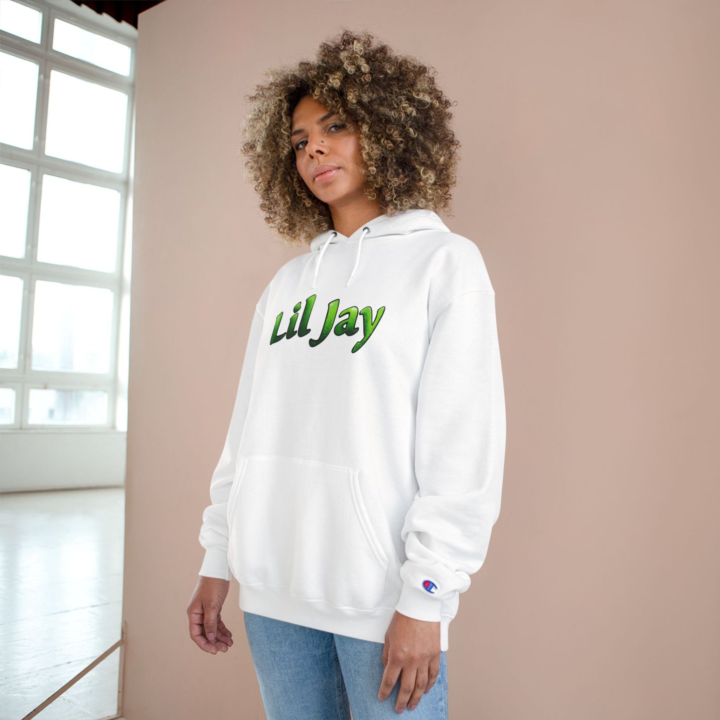 Lil Jay Champion Hoodie - Green Gang Streetwear, Urban Fashion, Gift for Music Lovers, Personalized Hoodie, Artistic Sweatshirt