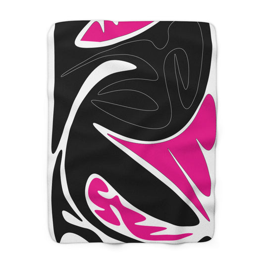 Cozy Sherpa Fleece Blanket with Abstract Design - Perfect Gift for Home Decor Lovers