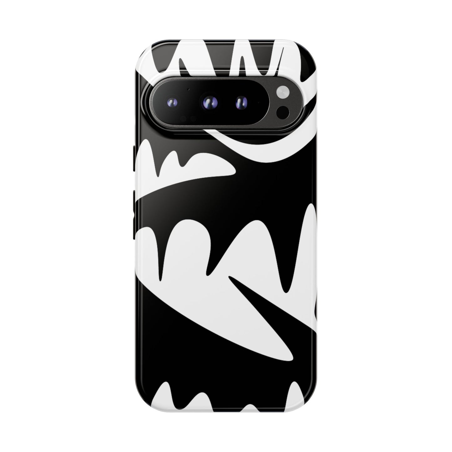 Tough Cases: Bold Black & White Monster Design Phone Case for Trendsetters
