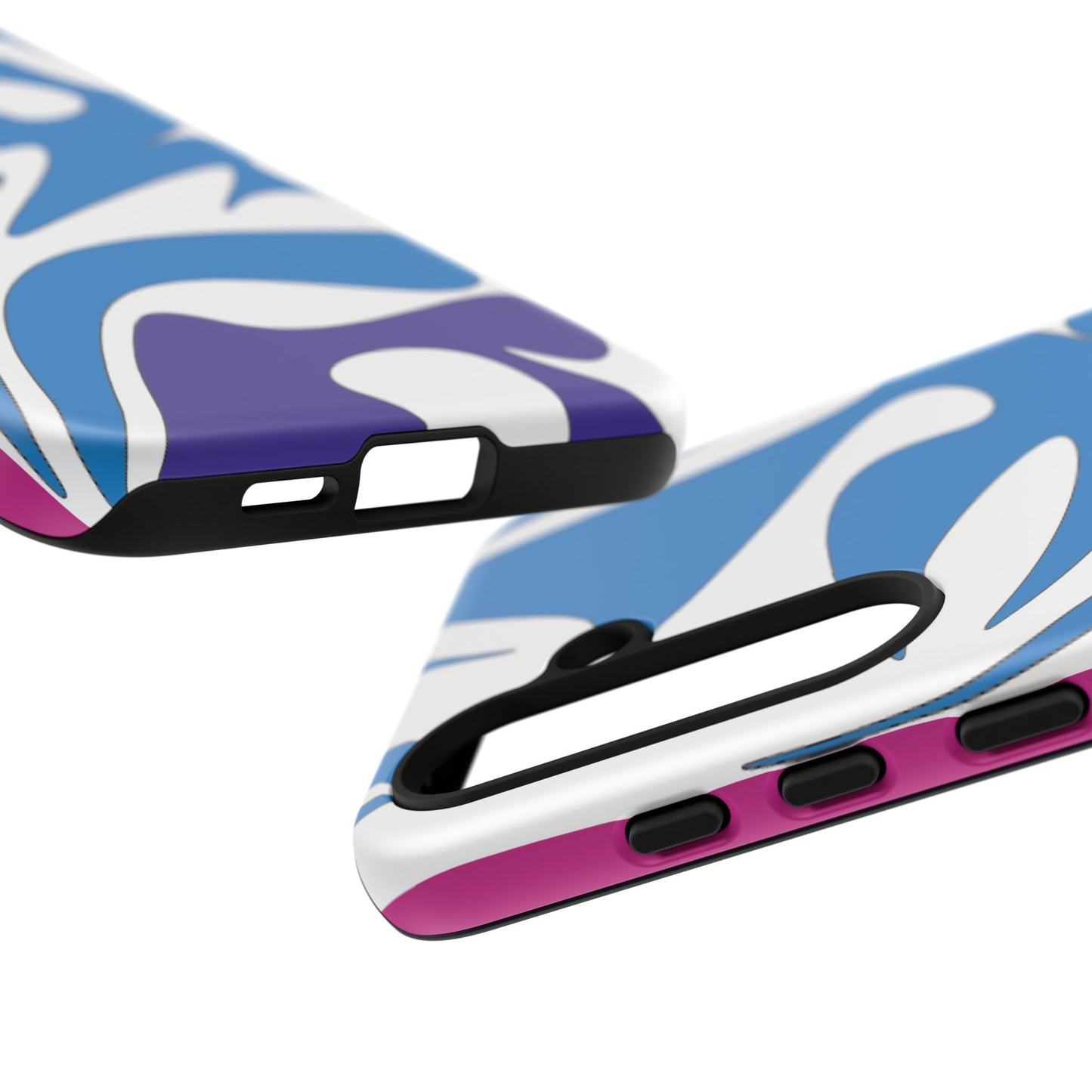 Stylish Tough Phone Case - Blue Abstract Design