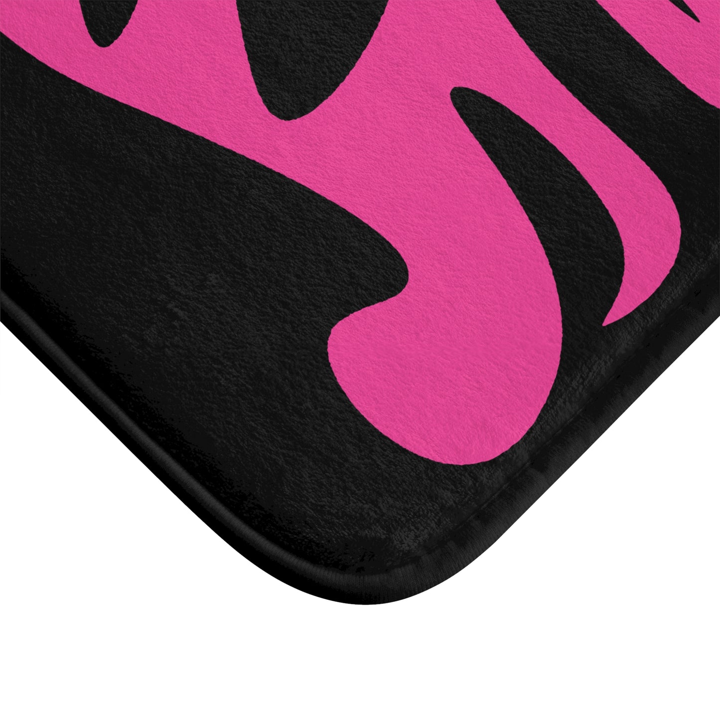 Bold Pink Abstract Bath Mat - Modern Bathroom Decor