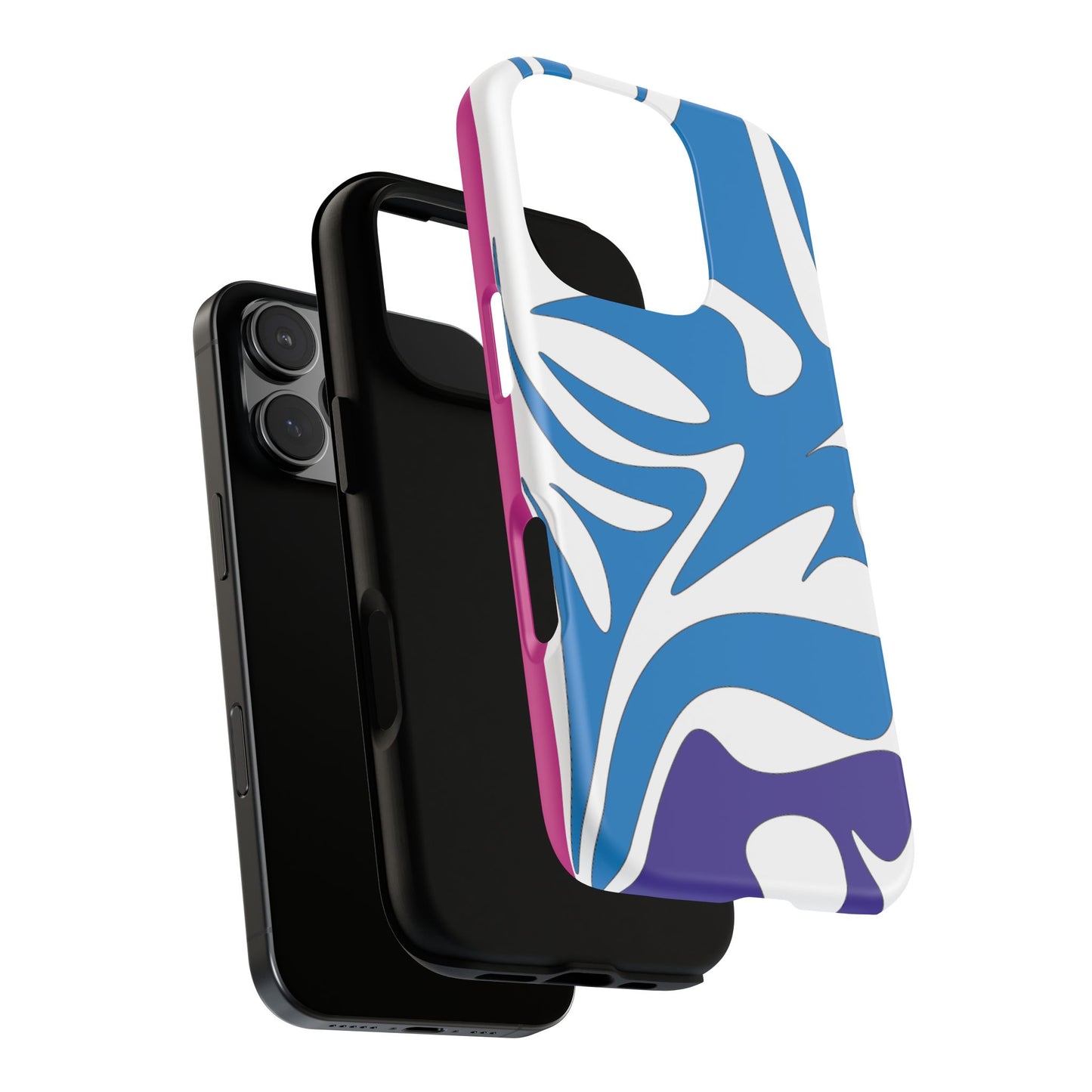 Stylish Tough Phone Case - Blue Abstract Design