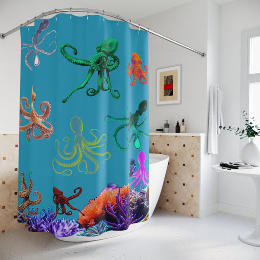 Colorful Octopus Shower Curtain - Vibrant Ocean Decor for Home Bathrooms